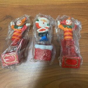 HALLMARK Vintage 2pc Jester & Santa Jack in the Box Toy New In Package Lot Of 3